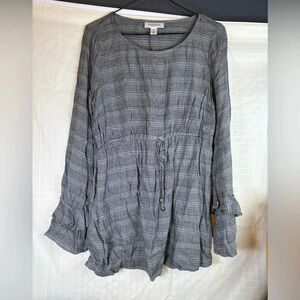 Motherhood Maternity Gray Long Sleeve Top Size Medium Cinch Waist